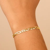 Dainty Sterling Silver Figarro Chain Bracelet