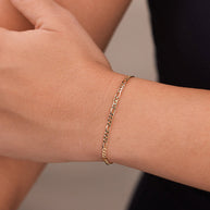Sterling Silver Anne Dainty Figaro Chain Bracelet