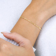 Sterling Silver Anne Dainty Figaro Chain Bracelet