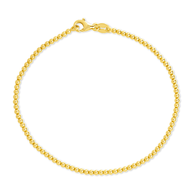 Sterling Silver Basia Dainty Beaded Chain Bracelet