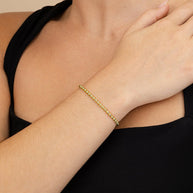 Sterling Silver Basia Dainty Beaded Chain Bracelet