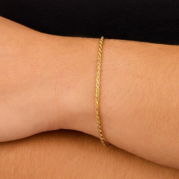 Sterling Silver Belen Dainty Rope Chain Bracelet