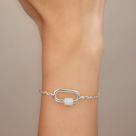 CZ Carabiner Bolo Bracelet