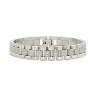 CZ Accent Watch Band Chain Bracelet