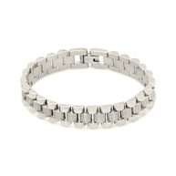 CZ Accent Watch Band Chain Bracelet