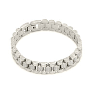 CZ Accent Watch Band Chain Bracelet
