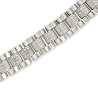 CZ Accent Watch Band Chain Bracelet