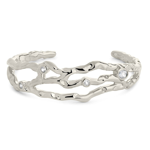 Tully CZ Molten Metal Cuff Bracelet