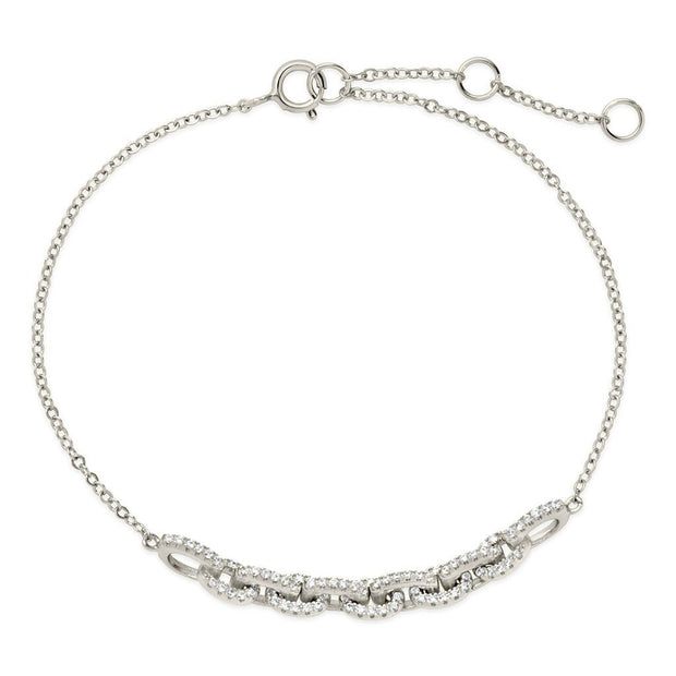 Harley CZ Interlocking Chain Bracelet