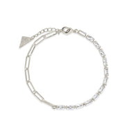 Hunter CZ Tennis & Paperlicp Chain Bracelet