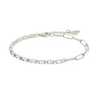 Hunter CZ Tennis & Paperlicp Chain Bracelet