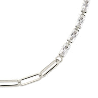 Hunter CZ Tennis & Paperlicp Chain Bracelet