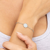 Raemy CZ Rose Petal Station Bracelet
