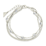 Paisley CZ & Layered Chain Bracelet