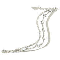 Paisley CZ & Layered Chain Bracelet