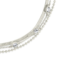 Paisley CZ & Layered Chain Bracelet