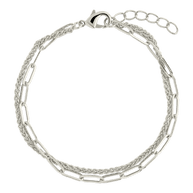 Emery Layered Paperclip & Curb Chain Bracelet