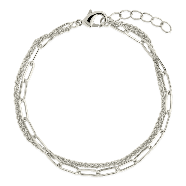 Emery Layered Paperclip & Curb Chain Bracelet