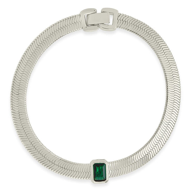 Calder Station CZ Herringbone Bracelet