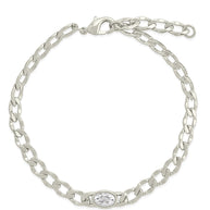 Rebel Station CZ Curb Chain Bracelet