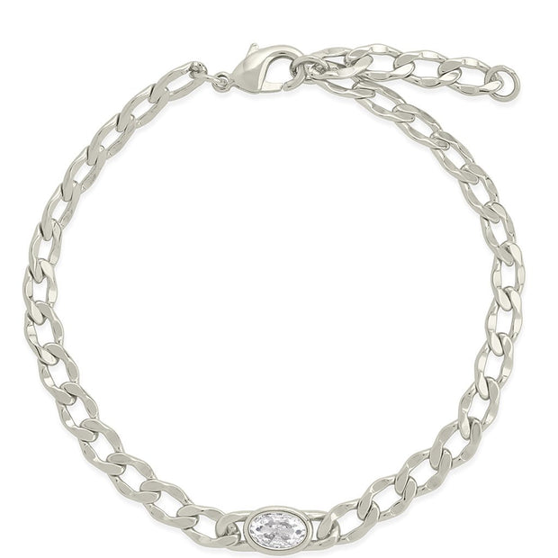 Rebel Station CZ Curb Chain Bracelet