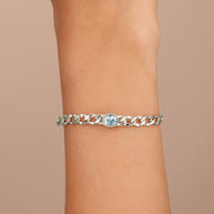 Rebel Station CZ Curb Chain Bracelet