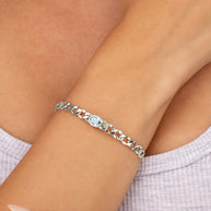 Rebel Station CZ Curb Chain Bracelet