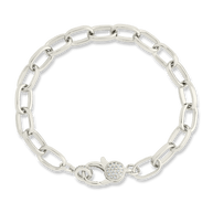 Tove CZ Clasp & Paperclip Chain Bracelet