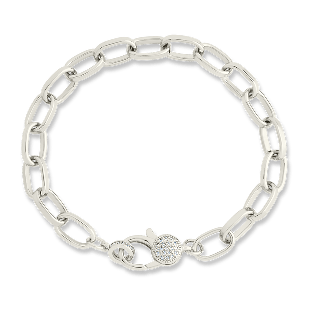 Tove CZ Clasp & Paperclip Chain Bracelet