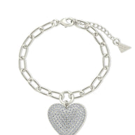 Disco Heart CZ Statement Bracelet