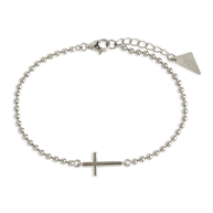 Sterling Silver Kelsey Beaded Cross Bracelet