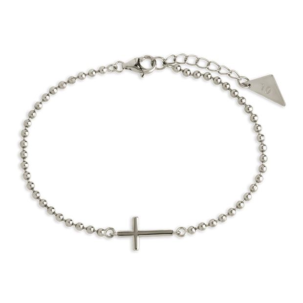 Sterling Silver Kelsey Beaded Cross Bracelet