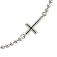 Sterling Silver Kelsey Beaded Cross Bracelet