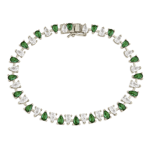 Emerald Pear Cut Tennis Bracelet