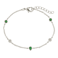 Pear and Round CZ Station Bracelet