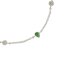 Pear and Round CZ Station Bracelet