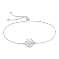 Sterling Silver CZ Constellation Disk Bolo Bracelet