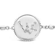 Sterling Silver CZ Constellation Disk Bolo Bracelet