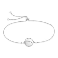 Sterling Silver CZ Constellation Disk Bolo Bracelet