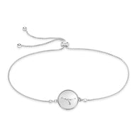 Sterling Silver CZ Constellation Disk Bolo Bracelet