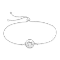 Sterling Silver CZ Constellation Disk Bolo Bracelet