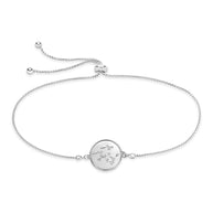 Sterling Silver CZ Constellation Disk Bolo Bracelet