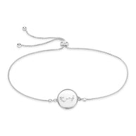 Sterling Silver CZ Constellation Disk Bolo Bracelet