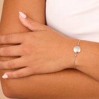 Sterling Silver CZ Constellation Disk Bolo Bracelet