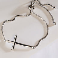 Polished Cross Bolo Bracelet