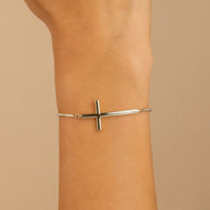 Polished Cross Bolo Bracelet