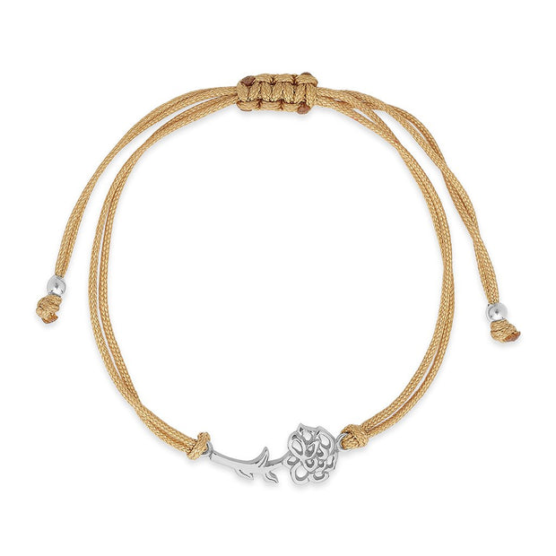 Sterling Silver Birth Flower Bolo Bracelet