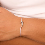 Sterling Silver Birth Flower Bolo Bracelet