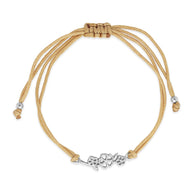 Sterling Silver Birth Flower Bolo Bracelet