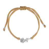 Sterling Silver Birth Flower Bolo Bracelet